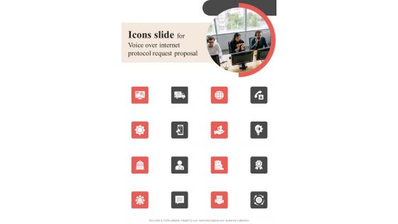 Icons Slide For Voice Over Internet Protocol Request Proposal One Pager Sample Example Document Icons Slide For Voice Over Internet Protocol Request Proposal One Pager Sample Example Document