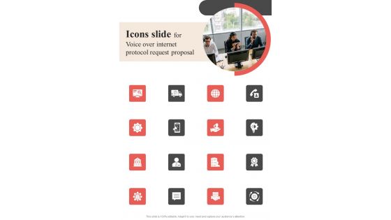 Icons Slide For Voice Over Internet Protocol Request Proposal One Pager Sample Example Document