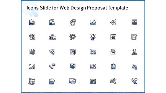 Icons Slide For Web Design Proposal Template Pictures PDF