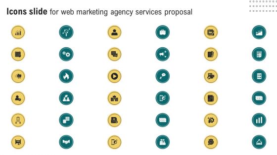 Icons Slide For Web Marketing Agency Services Proposal Ppt Show Brochure PDF