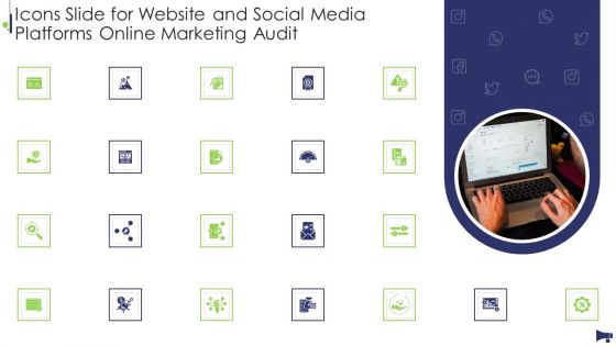 Icons Slide For Website And Social Media Platforms Online Marketing Audit Ideas PDF