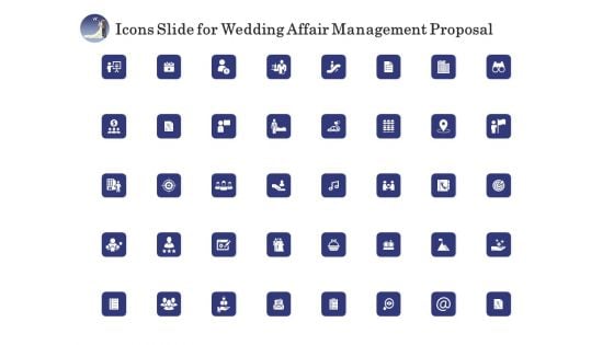 Icons Slide For Wedding Affair Management Proposal Structure PDF