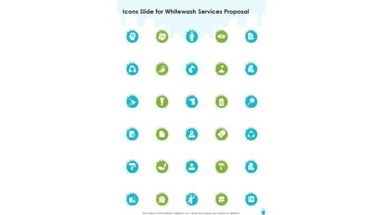 Icons Slide For Whitewash Services Proposal One Pager Sample Example Document