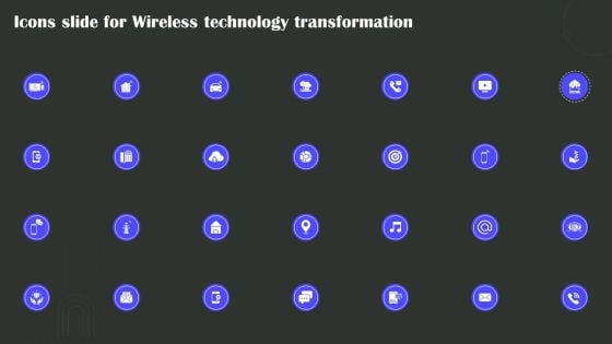 Icons Slide For Wireless Technology Transformation Demonstration PDF