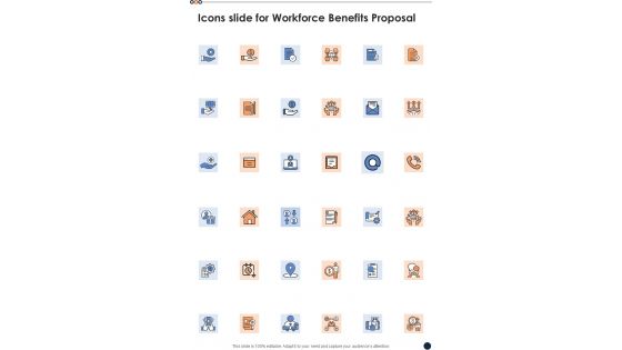 Icons Slide For Workforce Benefits Proposal One Pager Sample Example Document