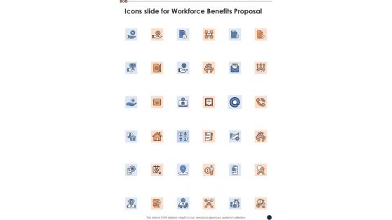 Icons Slide For Workforce Benefits Proposal One Pager Sample Example Document Icons Slide For Workforce Benefits Proposal One Pager Sample Example Document