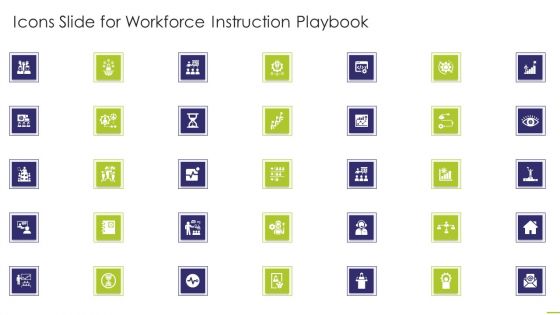 Icons Slide For Workforce Instruction Playbook Background PDF