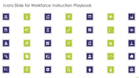 Icons Slide For Workforce Instruction Playbook Background PDF