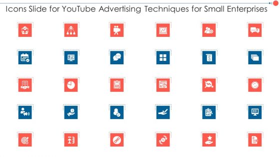 Icons Slide For Youtube Advertising Techniques For Small Enterprises Infographics PDF