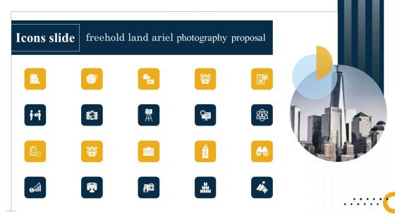Icons Slide Freehold Land Ariel Photography Proposal Infographics PDF