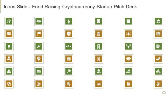 Icons Slide Fund Raising Cryptocurrency Startup Pitch Deck Topics PDF