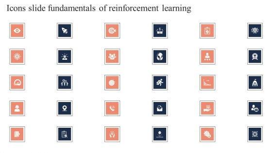 Icons Slide Fundamentals Of Reinforcement Learning Ppt Example File PDF