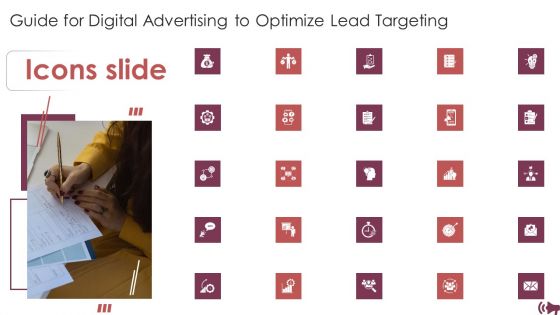 Icons Slide Guide For Digital Advertising To Optimize Lead Targeting Summary PDF