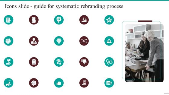 Icons Slide Guide For Systematic Rebranding Process Ideas PDF