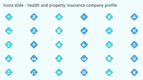 Icons Slide Health And Property Insurance Company Profile Inspiration PDF