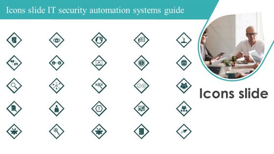 Icons Slide IT Security Automation Systems Guide Mockup PDF