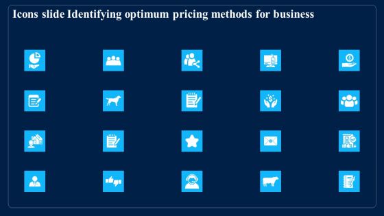 Icons Slide Identifying Optimum Pricing Methods For Business Introduction PDF