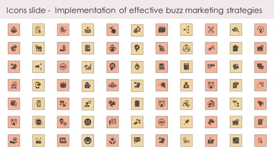 Icons Slide Implementation Of Effective Buzz Marketing Strategies Diagrams PDF