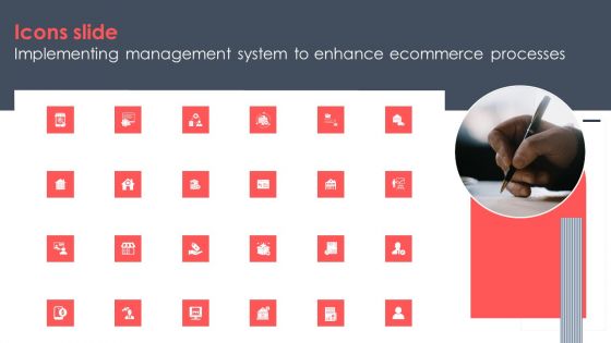 Icons Slide Implementing Management System To Enhance Ecommerce Processes Portrait PDF