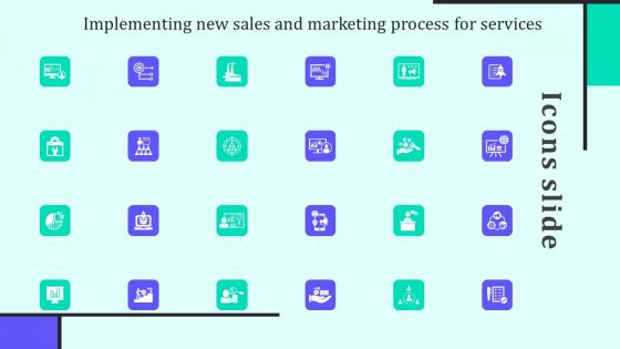 Icons Slide Implementing New Sales And Marketing Process For Services Clipart PDF