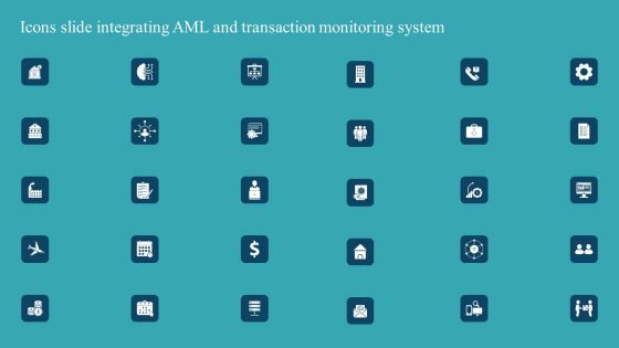 Icons Slide Integrating AML And Transaction Professional PDF