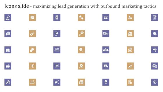 Icons Slide Maximizing Lead Generation With Outbound Marketing Tactics Mockup PDF