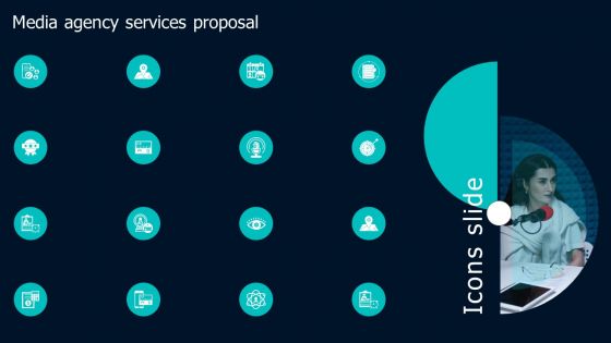 Icons Slide Media Agency Services Proposal Infographics PDF