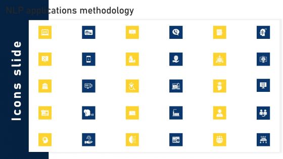 Icons Slide NLP Applications Methodology Ppt Professional Graphics Download PDF