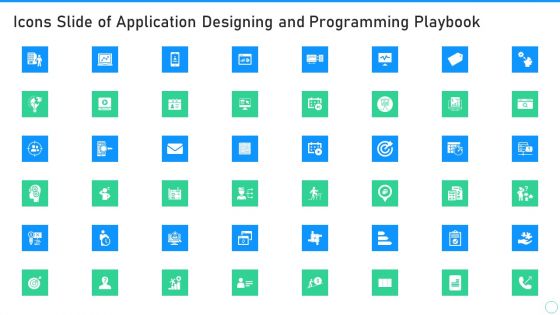 Icons Slide Of Application Designing And Programming Playbook Brochure PDF