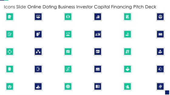 Icons Slide Online Dating Business Investor Capital Financing Pitch Deck Download PDF