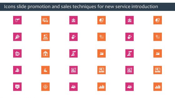 Icons Slide Promotion And Sales Techniques For New Service Introduction Graphics PDF