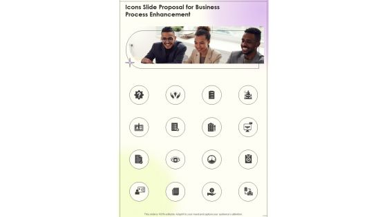 Icons Slide Proposal For Business Process Enhancement One Pager Sample Example Document
