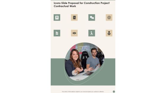 Icons Slide Proposal For Construction Project Contractual Work Wd One Pager Sample Example Document Icons Slide Proposal For Construction Project Contractual Work Wd One Pager Sample Example Document