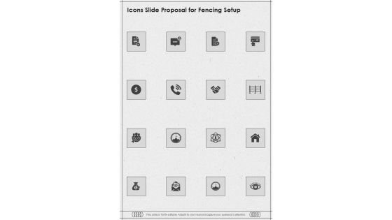 Icons Slide Proposal For Fencing Setup One Pager Sample Example Document Icons Slide Proposal For Fencing Setup One Pager Sample Example Document