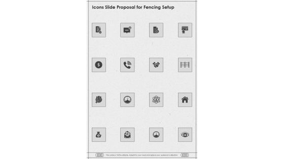 Icons Slide Proposal For Fencing Setup One Pager Sample Example Document