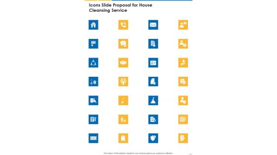 Icons Slide Proposal For House Cleansing Service One Pager Sample Example Document Icons Slide Proposal For House Cleansing Service One Pager Sample Example Document