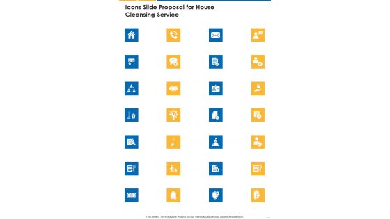 Icons Slide Proposal For House Cleansing Service One Pager Sample Example Document