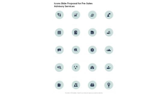 Icons Slide Proposal For Pre Sales Advisory Services One Pager Sample Example Document