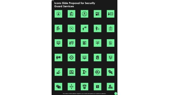 Icons Slide Proposal For Security Guard Services One Pager Sample Example Document Icons Slide Proposal For Security Guard Services One Pager Sample Example Document