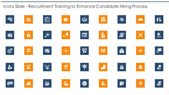 Icons Slide Recruitment Training To Enhance Candidate Hiring Process Diagrams PDF