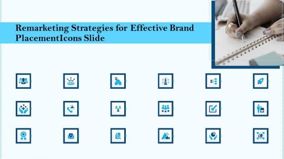 Icons Slide Remarketing Strategies For Effective Brand Placement Ppt Gallery Maker PDF