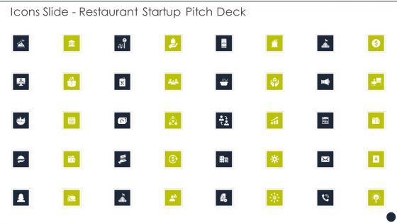 Icons Slide Restaurant Startup Pitch Deck Professional PDF