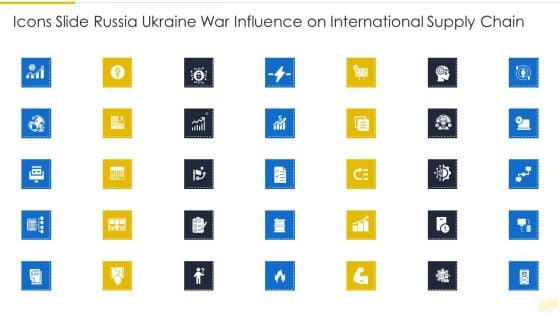 Icons Slide Russia Ukraine War Influence On International Supply Chain Clipart PDF