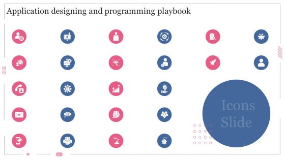 Icons Slide Software Designing And Development Playbook Ideas PDF