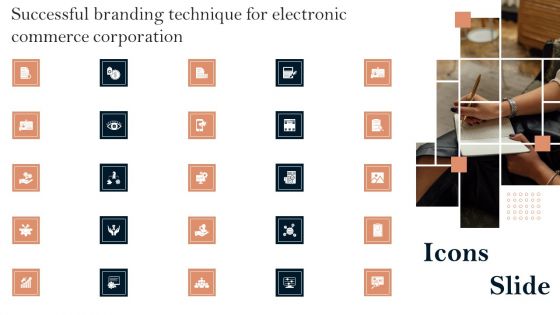 Icons Slide Successful Branding Technique For Electronic Commerce Corporation Formats PDF