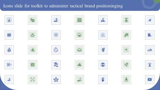 Icons Slide Toolkit To Administer Tactical Brand Positioning Ppt Professional Microsoft PDF