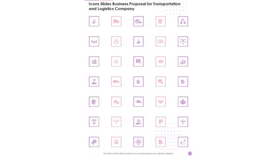 Icons Slides Business Proposal For Transportation And Logistics Company One Pager Sample Example Document Icons Slides Business Proposal For Transportation And Logistics Company One Pager Sample Example Document