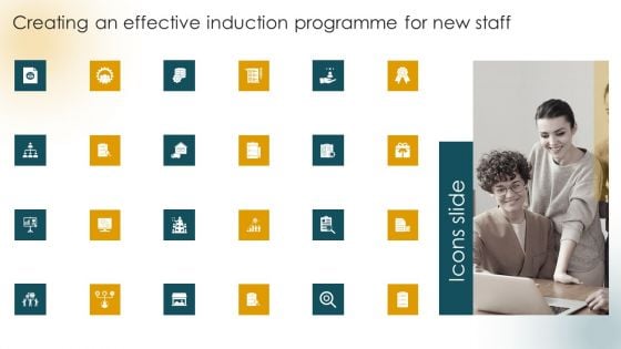 Icons Slides Creating An Effective Induction Programme For New Staff Themes PDF