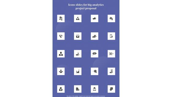 Icons Slides For Big Analytics Project Proposal One Pager Sample Example Document Icons Slides For Big Analytics Project Proposal One Pager Sample Example Document