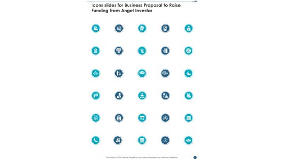Icons Slides For Business Proposal To Raise Funding From Angel Investor One Pager Sample Example Document Icons Slides For Business Proposal To Raise Funding From Angel Investor One Pager Sample Example Document